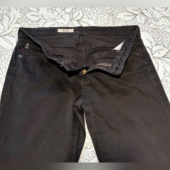 AG THE STILT Cigarette Leg Black Jean with Fringe Edge. Sz 28 - Picture 6 of 15